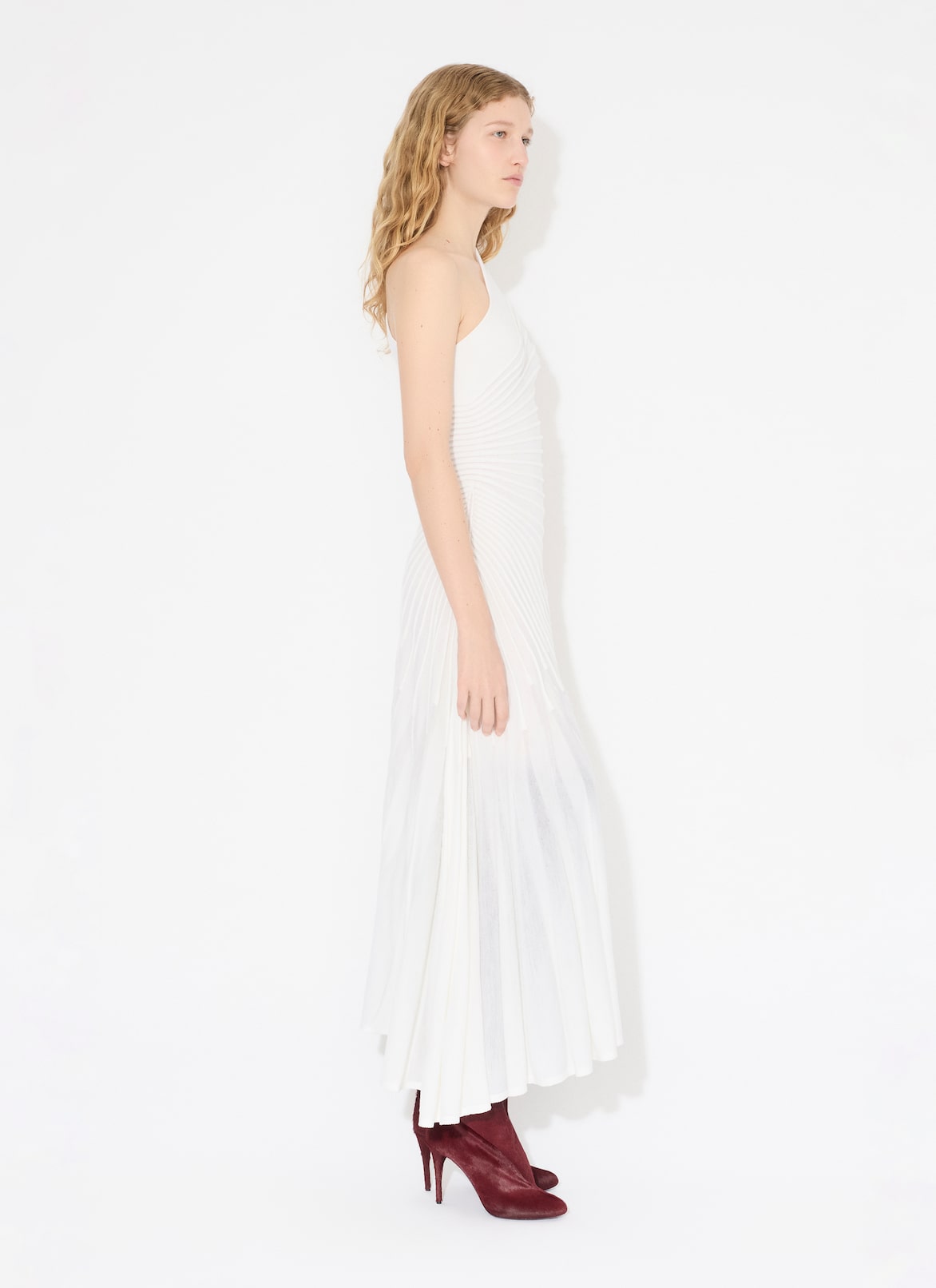 ASYMMETRICAL KNIT DRESS ALAÏA WHITE ASYMMETRICAL KNIT DRESS